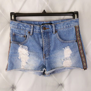 Forever 21 Jean Shorts 25 Blue Distressed